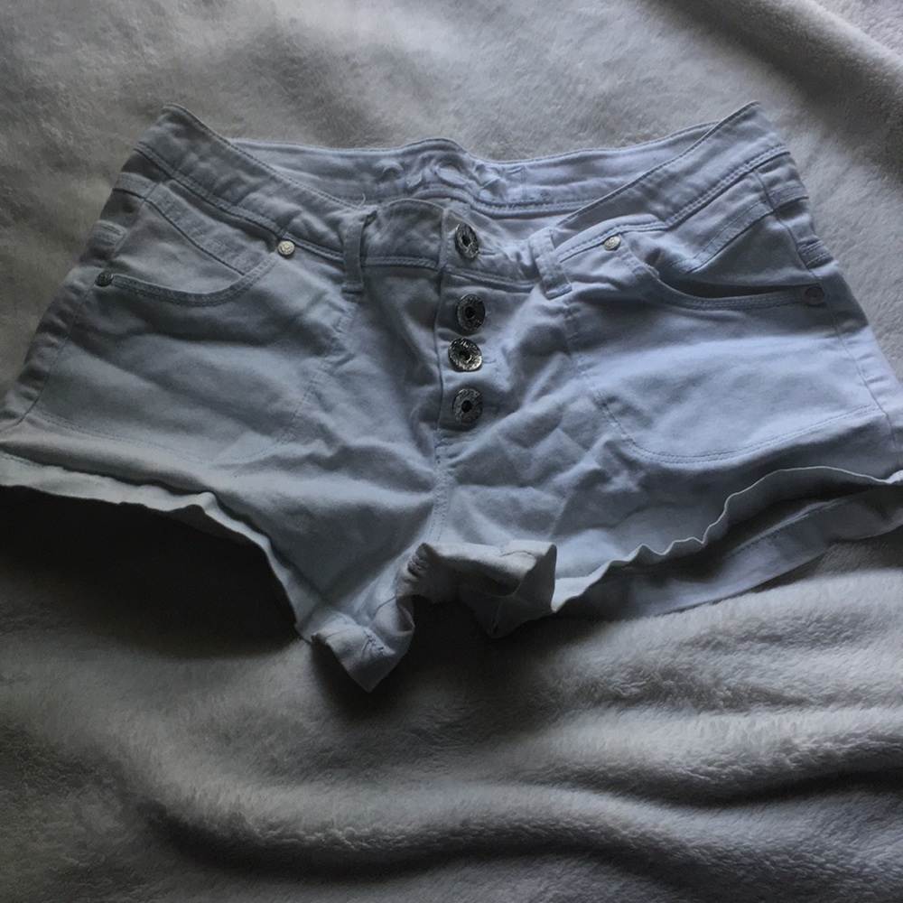 High waisted white shorts
